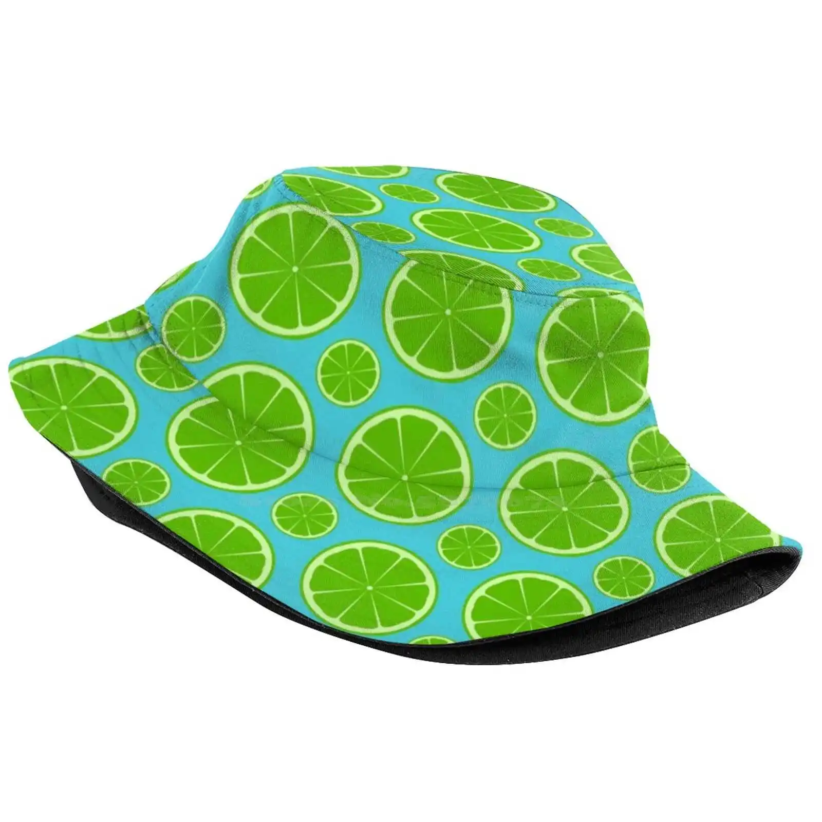 Zesty Limes Sun Cap Fisherman Hat Bucket Hats Summer Preppy Cute Girly Patterns Blue Pink Trendy Popular