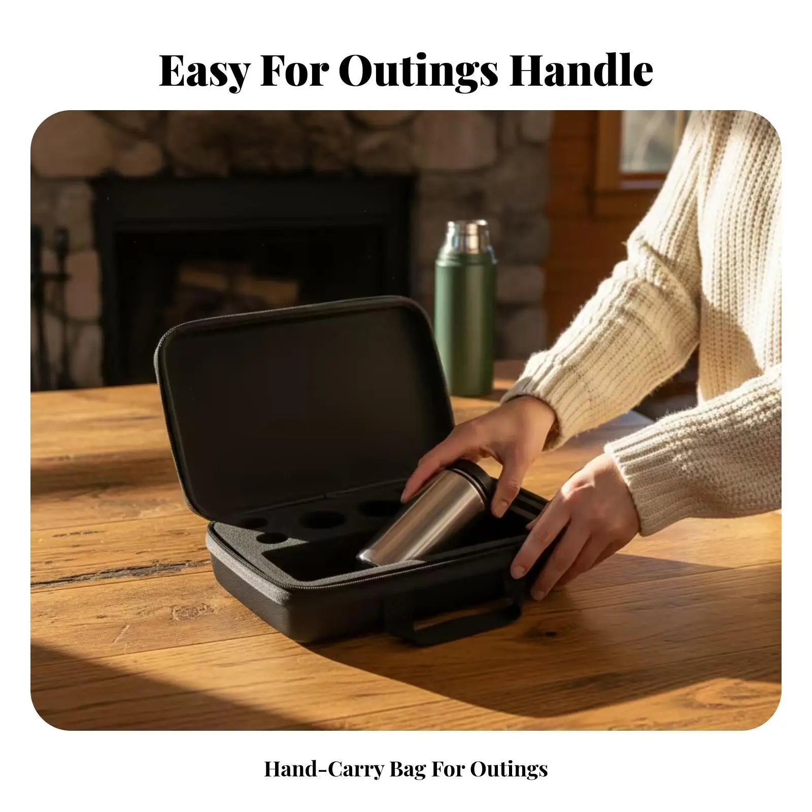 Coffee Machine Case Top Handle Zippered Carrying Case Clamshell Opening