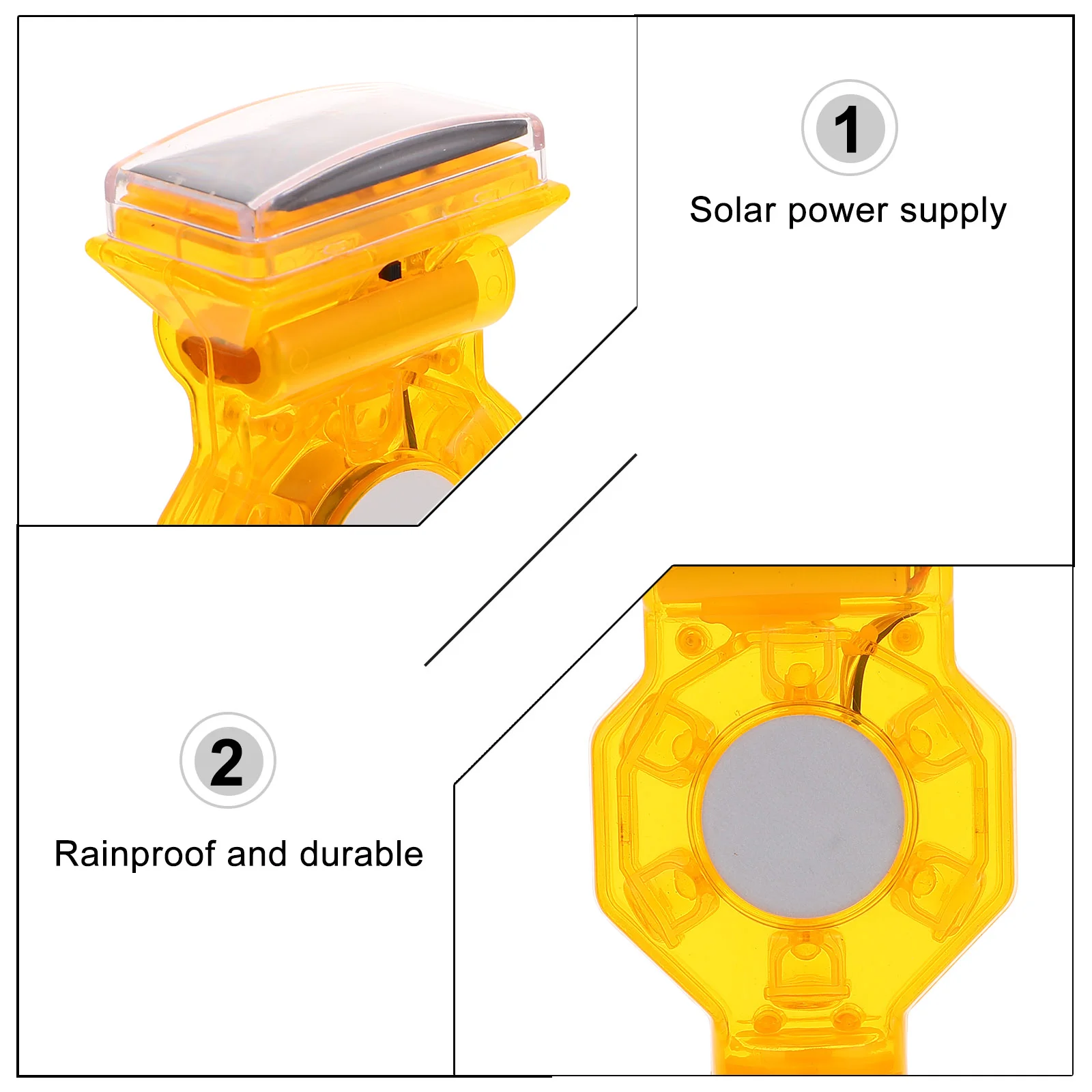 Flash Light Solar Signal Beacon Warning Strobe Double Sided Car Emergency Flashing