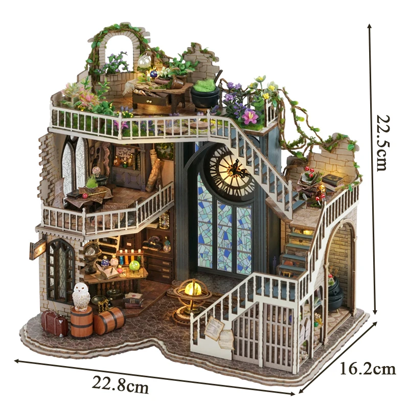 Nuove case delle bambole in legno fai-da-te Magic House Casa kit di costruzione in miniatura con mobili Casa delle bambole con luce a Led per regali di compleanno per adulti