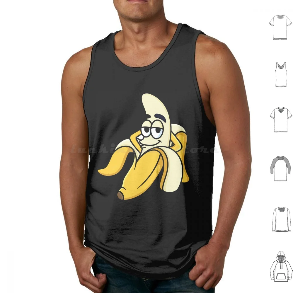 Banana Tank Tops Print Cotton Banana Funny Cute Artsy Vintage Yellow Black Food Fruit Andy Worhol Yummy Artist