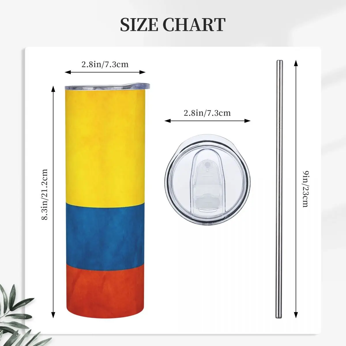 Colombia Colombian Flag National Flag Stainless Steel Tumbler Vacuum Insulated Mugs Thermal Cold Cups Straw With Lid 20oz
