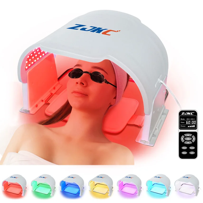 

ZJKC 7 In 1 Colors Pdt Light Treatment Red Infrared Phototherapy Device for Face Anti-Aging Acne Blemishes Firm Skin