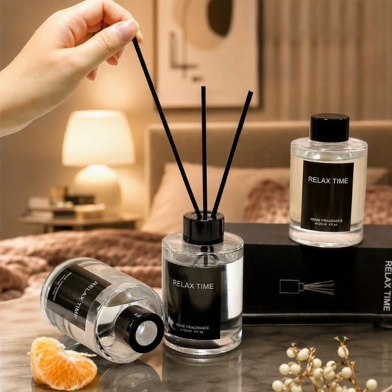 Luxury Flameless Reed Diffuser Aromatherapy Ornament Nature Plant Fragrance Oil Jasmine Rose Osmanthus Scent Home Bathroom Decor