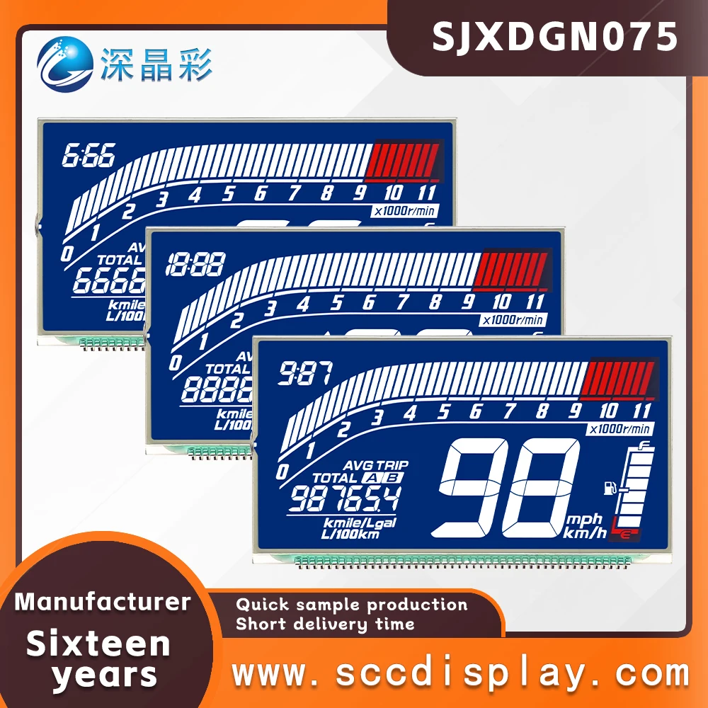 Digitaler LCD-Bildschirm HTN Segmentcode - close-up view