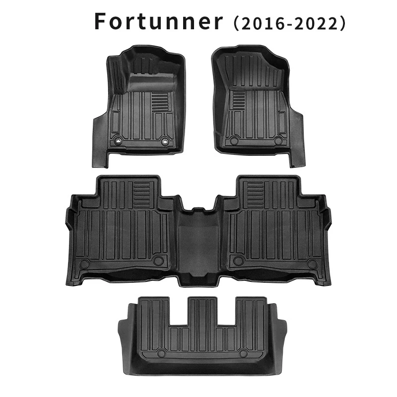 3D TPE LHD Car Floor Mat For Toyota Fortuner 2009-2015 2016-2022 Carpet Floor Liner Tray Foot Pad Mats 5/7 Seat Auto Accessories