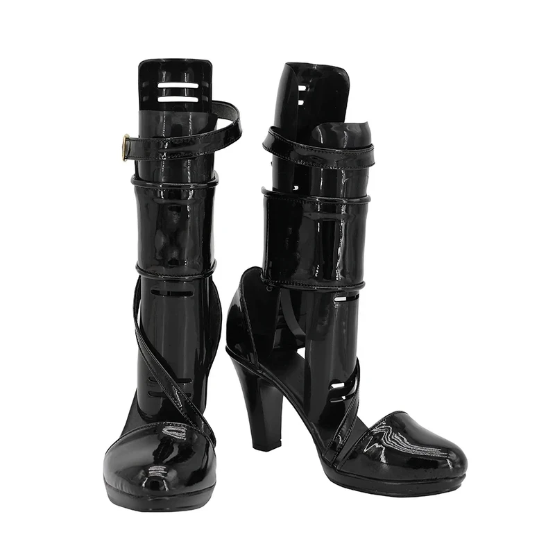 

6'h\b/5;e,8\v,5/Anime Bayonetta Cosplay Black Shiny Leather High Heels Women Girls Halloween Christmas Party Costume Pd;5'b\7/m'