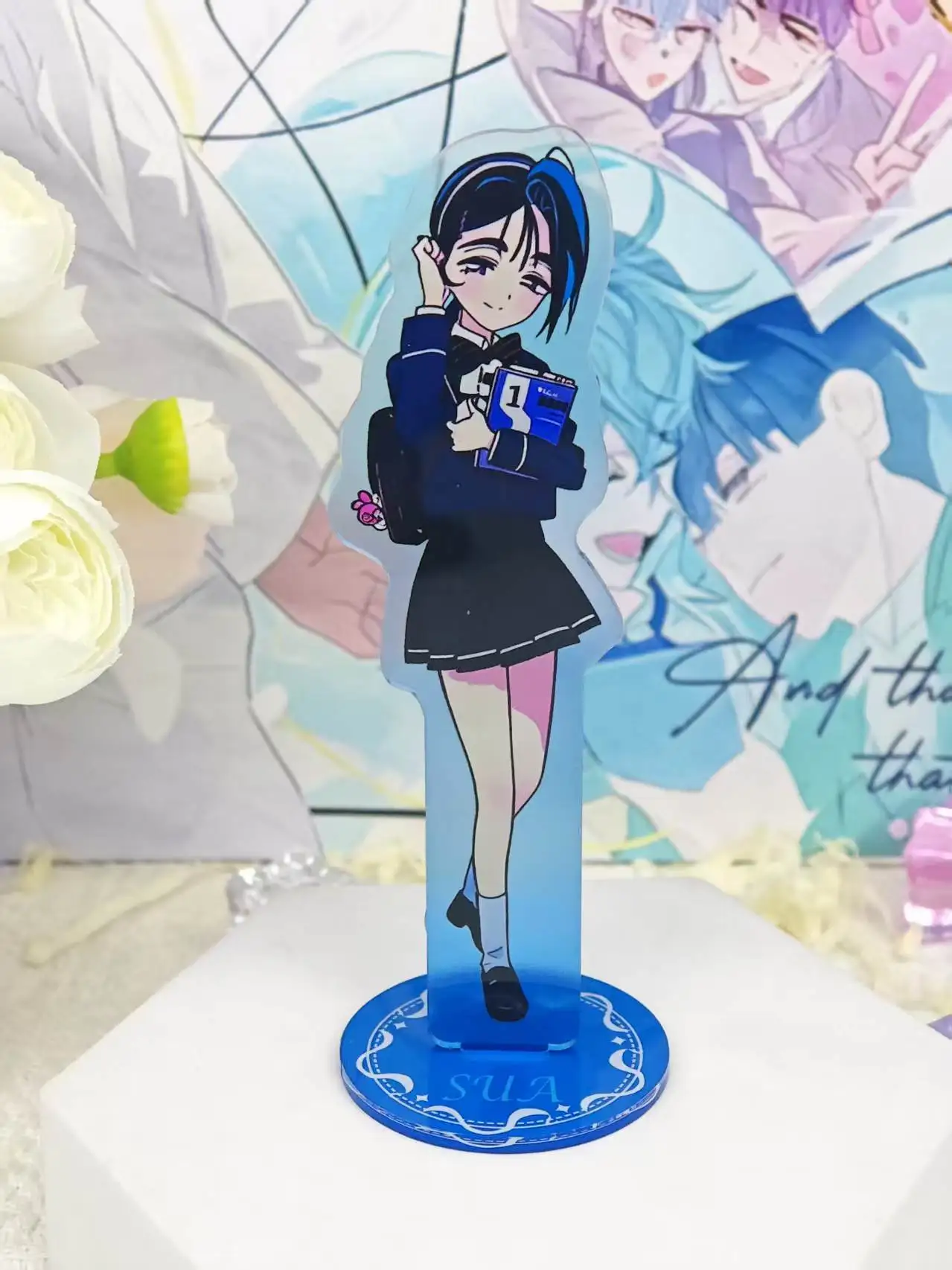 Set de soportes acrílicos Alien Stage Campus AU, figura decorativa de escritorio con personajes de anime, regalo para fans y coleccionistas.