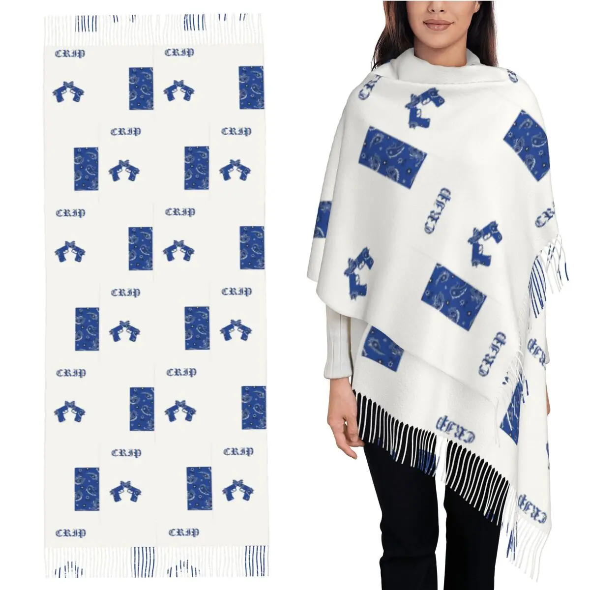 

Официальный рюкзак Crip, шарф с кисточками, женские мягкие теплые шали и накидки, большая осенне-зимняя шаль