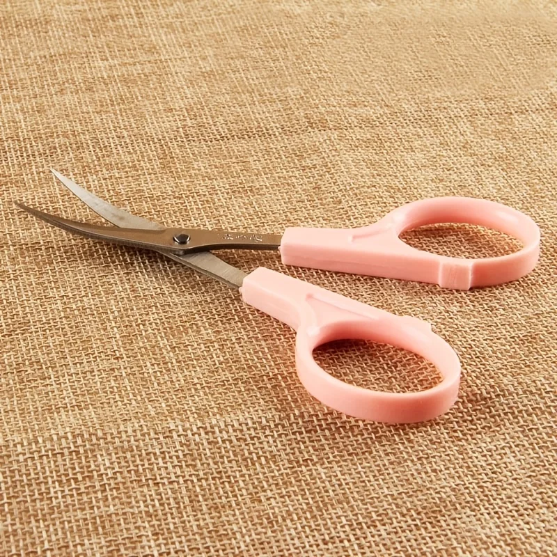 1PC 11.7cm Curved Embroidery Scissors Stainless Steel Mini Tailor Scissors for Cross Stitch DIY Craft Clippers