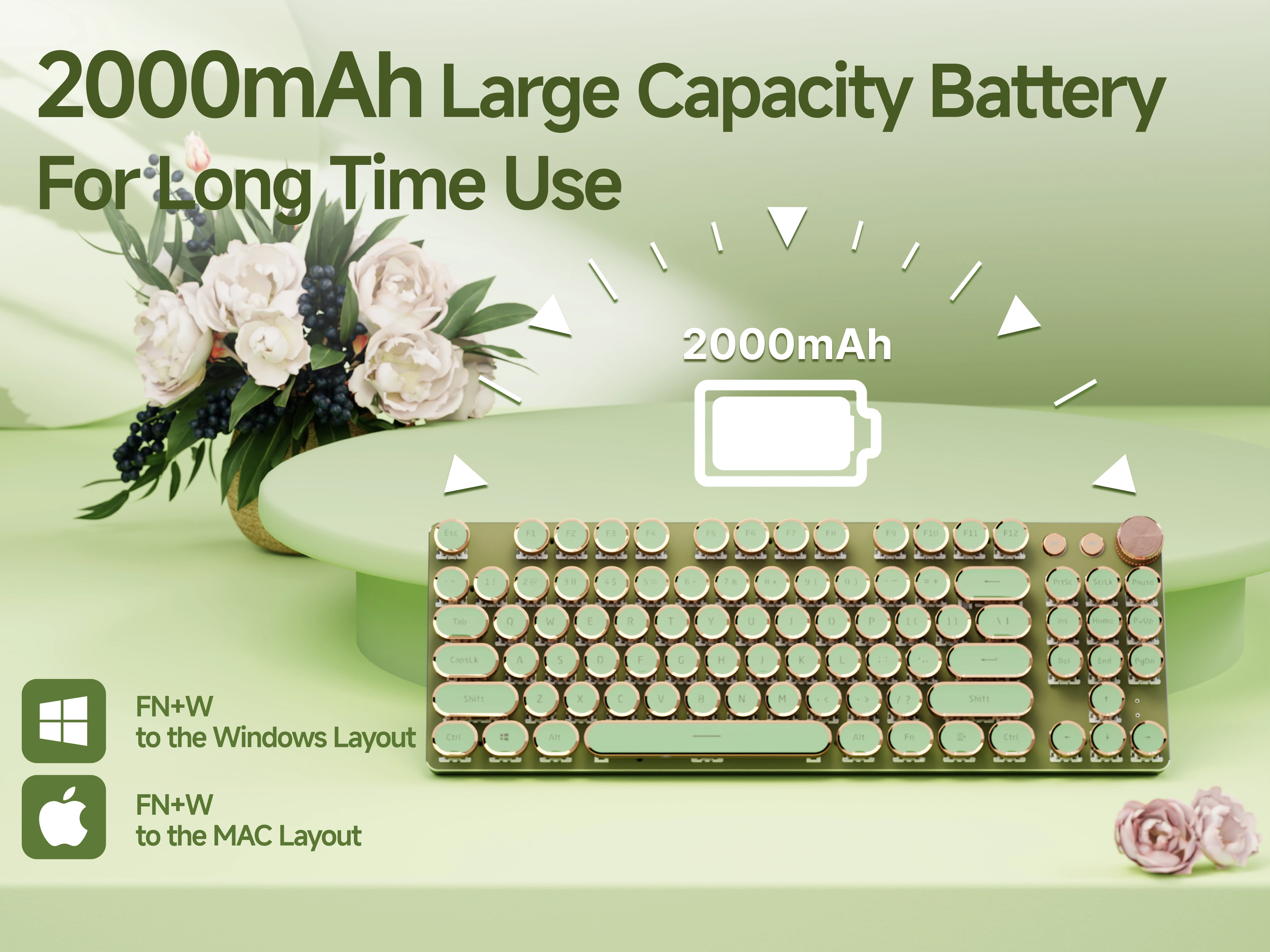 لوحة مفاتيح ميكانيكية للألعاب آلة كاتبة سلكية من EWEADN، 104 مفتاحًا، معدنية، إضاءة خلفية LED، مقبض وسائط متعددة، مريح لمكتب الألعاب