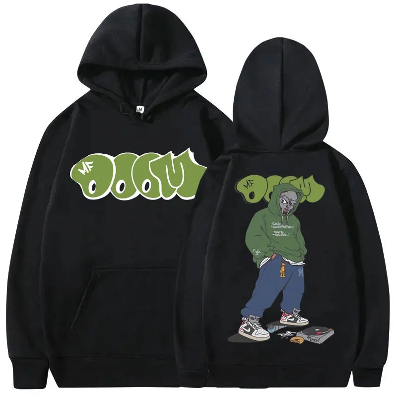 Rapper Mf Doom Graphic Print Hoodie Men Women Hip Hop Fleece Oversized Sweatshirt Male Fashion Trend Hoodies Men's Streetwea