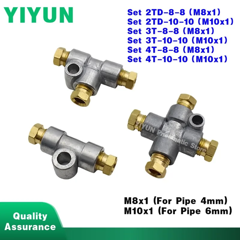 1pc 2TD-8-8 2TD-10-10 3T-8-8 4T-8-8 Zinc Alloy Strainer For Oil Separation M8x1 M10x1 2/3/4-Way Connector Joint Pipe Fittings