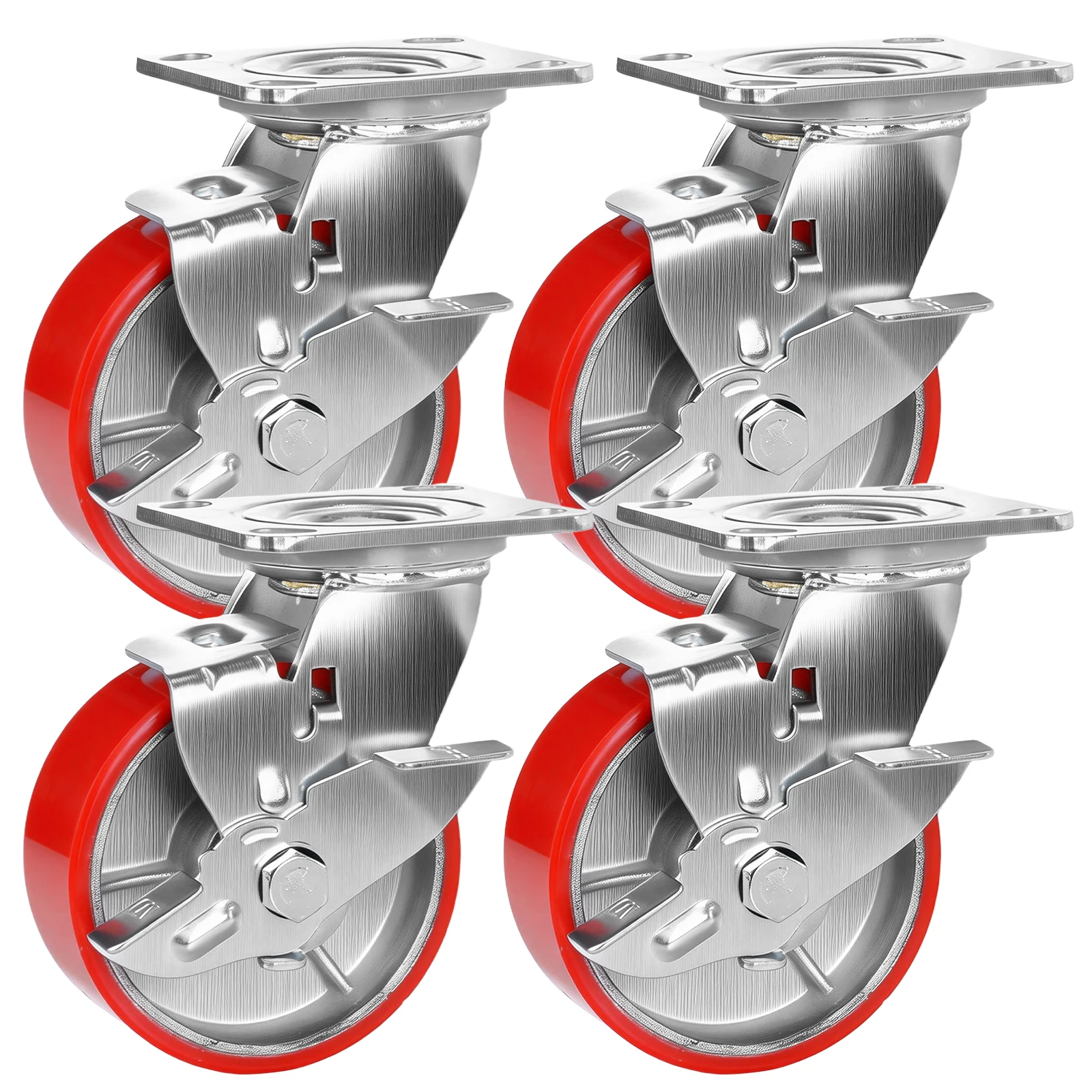 

Комплект из 4 промышленных поворотных колес-роликов с грузоподъемностью 4000 фунтов для станков и верстаков