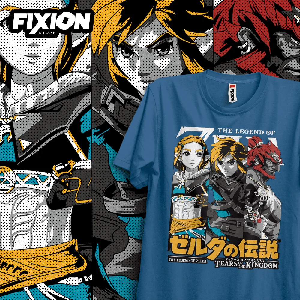 T-shirt For AnimeZld! – Link, , Ganondorf (Colores Simples) [Azul] Manga Tee