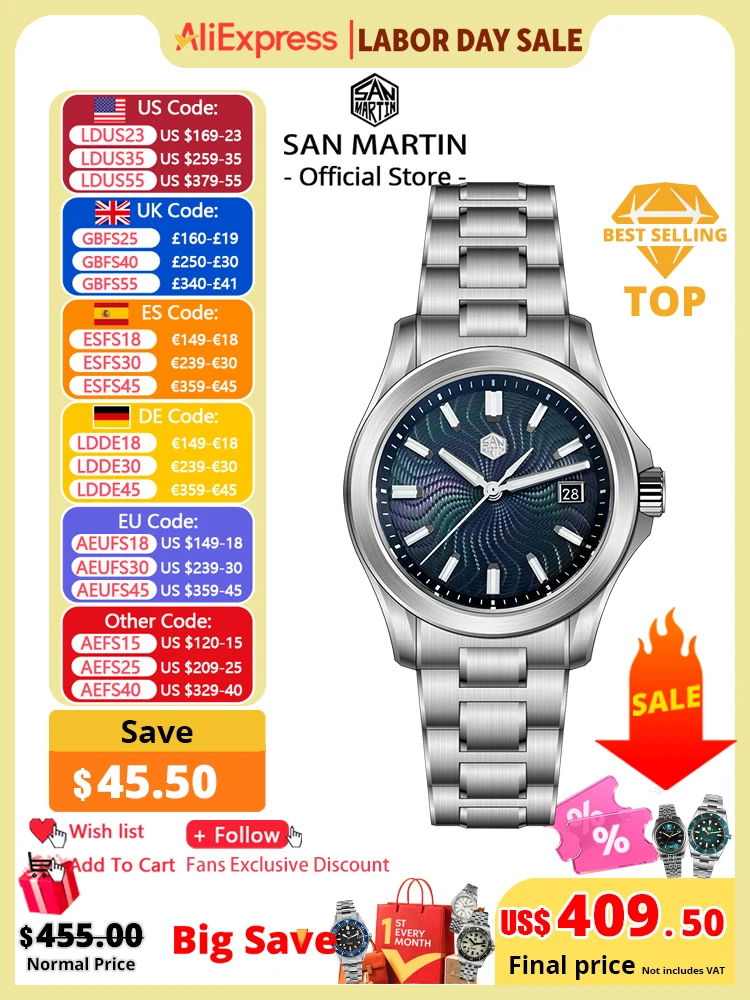 Guilloché Dial Watch - San Martin Official 39mm Guilloche MOP