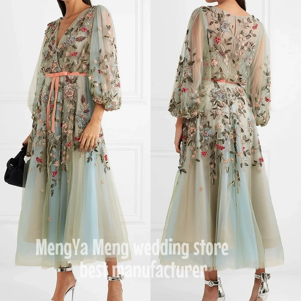 ZHUISHU 2025 ที่กําหนดเองคลาสสิกสไตล์โมเดิร์นชุดราตรี V คอ A-Line Appliques Tulle Bespoke โอกาสชุดราตรี