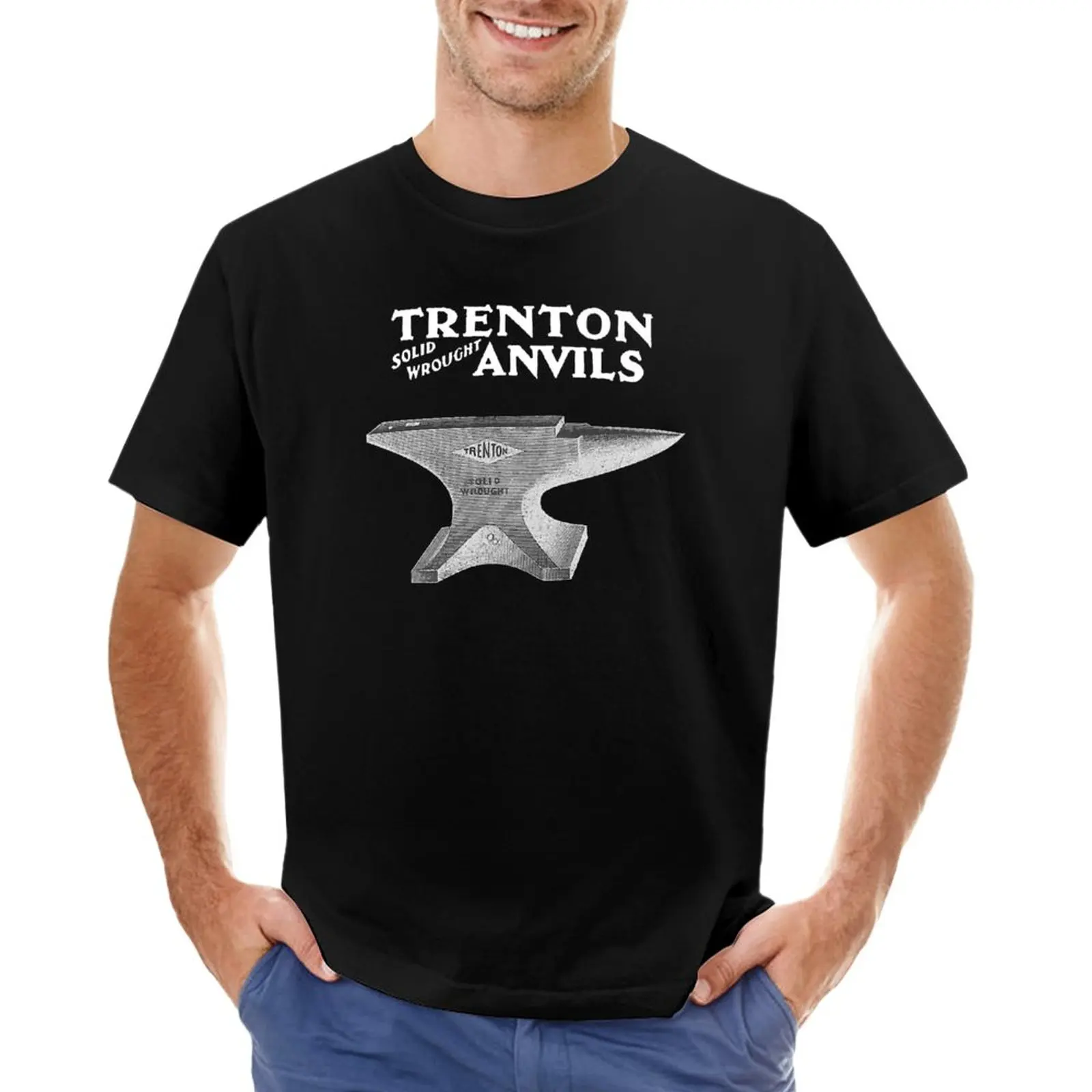 Vintage Trenton Anvil Blacksmithing T-Shirt oversizeds Short sleeve tee quick-drying summer tops Short sleeve tee men