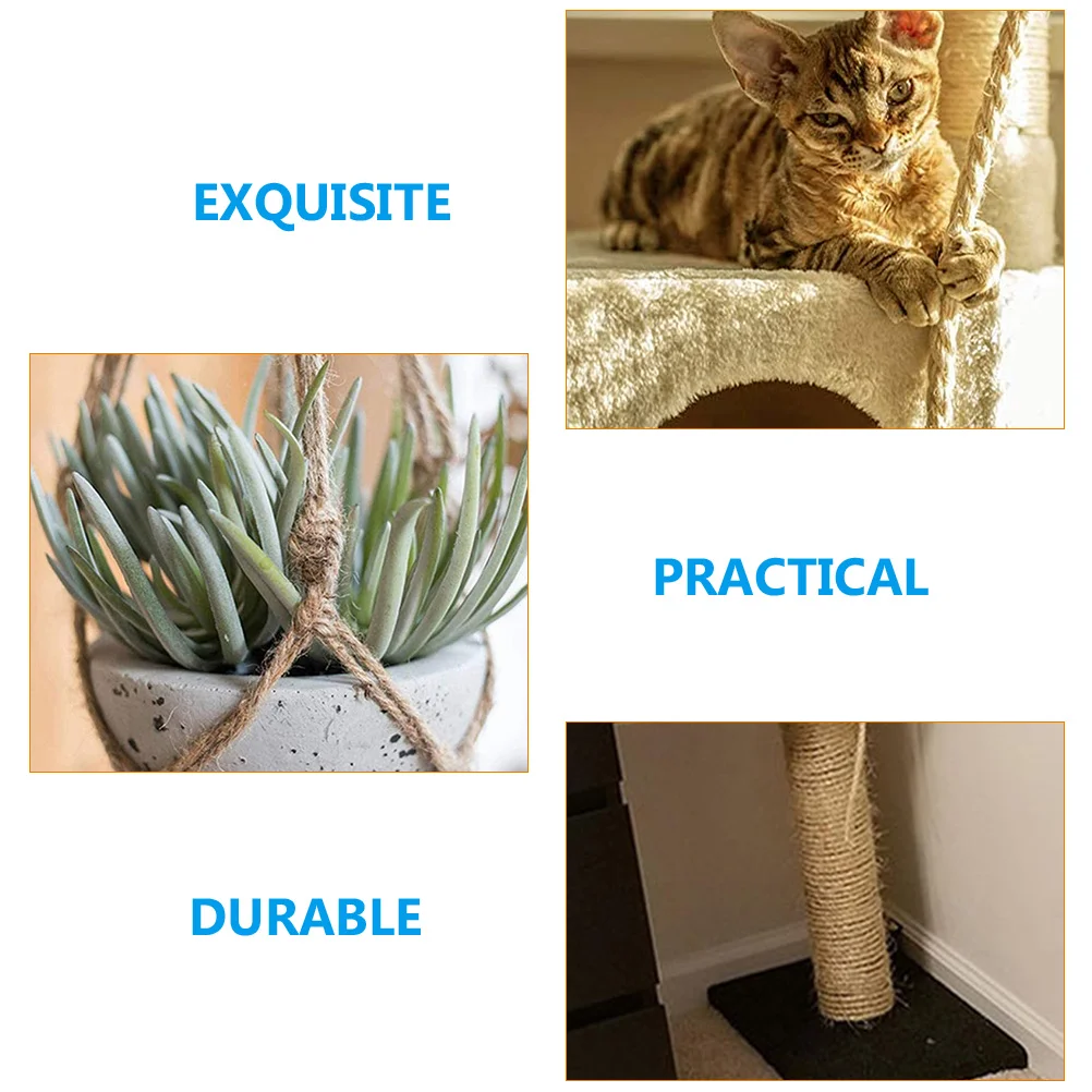 

Natural Sturdy Hemp Rope For Cat Tree Diy Scratching Replacement Wear-Resistant Multi-Function Decorative Light Brown Household