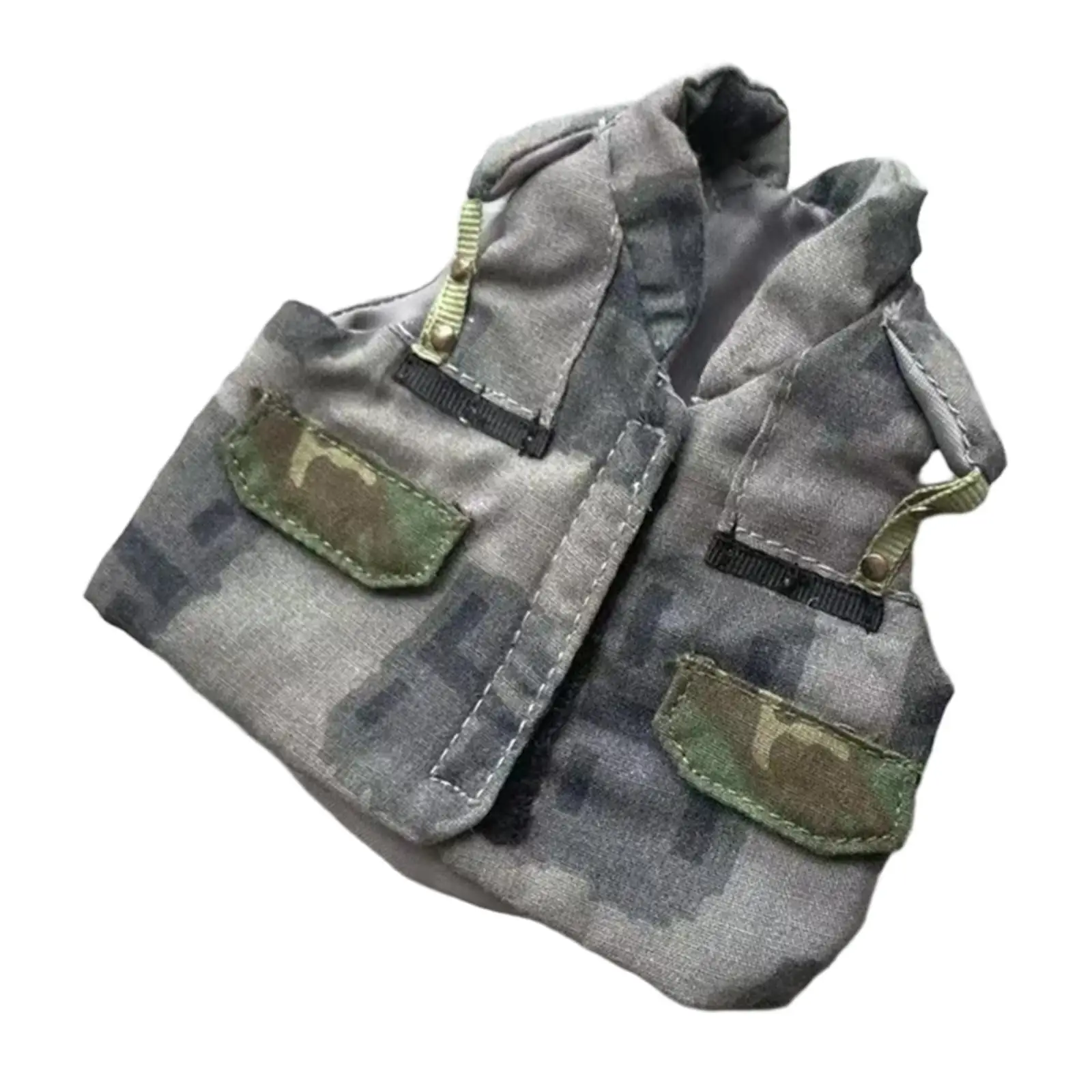 Gray Miniature Vest Doll Clothes 1/6 Scale Action Figure Wear for 12 Inch Figures Model and Toy Accessories