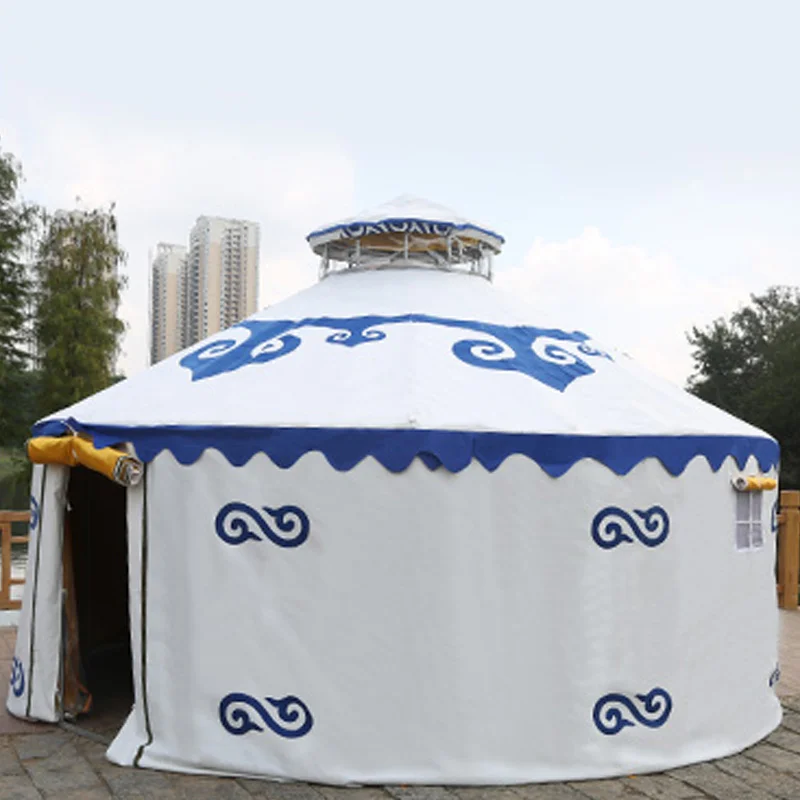 

Modern Waterproof Painted Steel Frame Custom Luxury Solar Wedding Tent Mongolian Yurt Tent for Sale