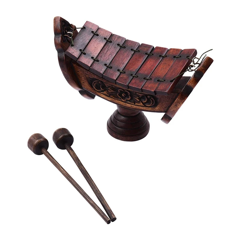 Xylophone, 8-Note Wood Xylophone with Mallet Percussion Instrument Craft Wooden Decorations Furnishings for Home Office