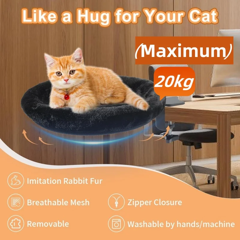 

Big Size Portable Suspended Cat Bed Office Desk Hammock Cat Mat Hamac Pour Chat Cozy Pet Accessories for Feline Comfort