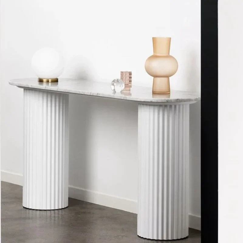 

Light Luxury Console Tables Ellipse Dining Table Living Room a Long Narrow Table Wall Side Table Bar Counter