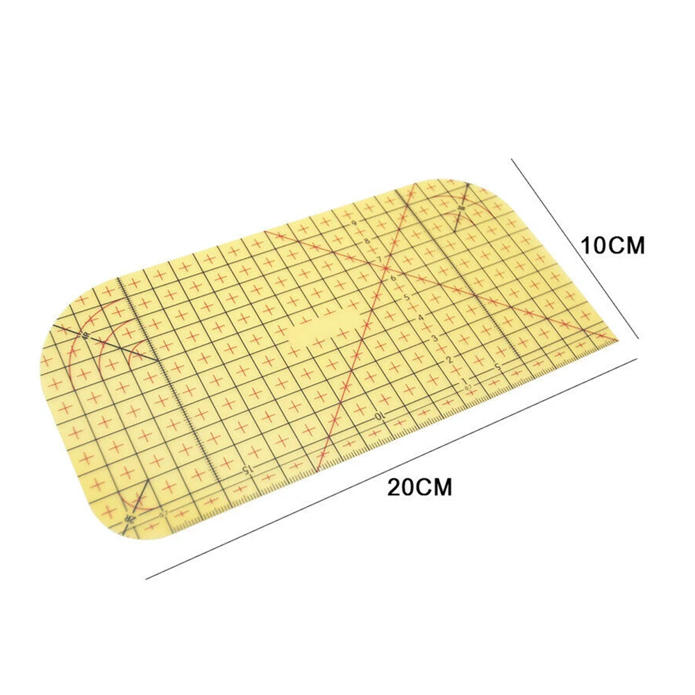 Fabric Sewing Ruler Quilting Resin Ruler Yellow Mark Non Slip for DIY Patchwork Ironing