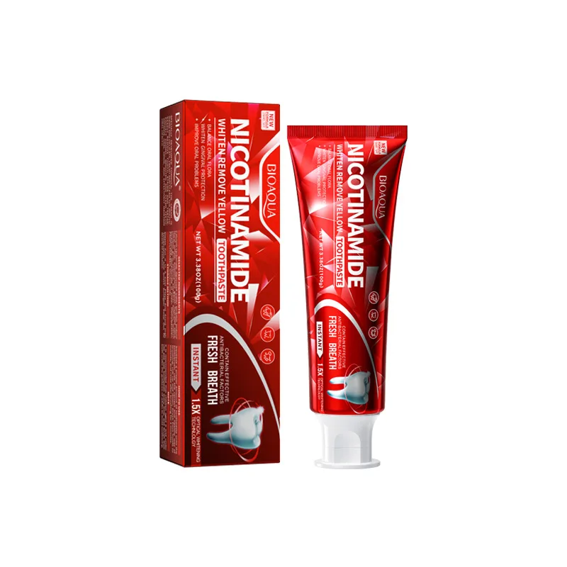 Niacinamida blanqueadora de pasta de dientes, removedor de pasta de dientes amarilla, brillo bucal fresco, cuidado de limpieza Dental