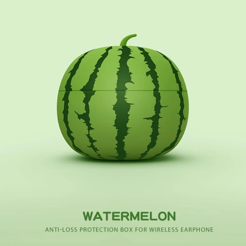 For Airpods 4 Simulation Fruit 3D Watermelon Cute Earpods Case for Airpods 1 2 3 Pro 2 Wireless Earphone Cover Charging Box