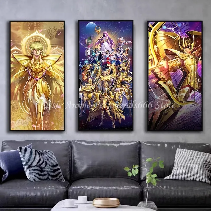 

Saint Seiya Decorative Painting Virgo Saga Gemini Saga Sagittarius Purple Dragon Hanging Painting Bedroom Bedside Mural