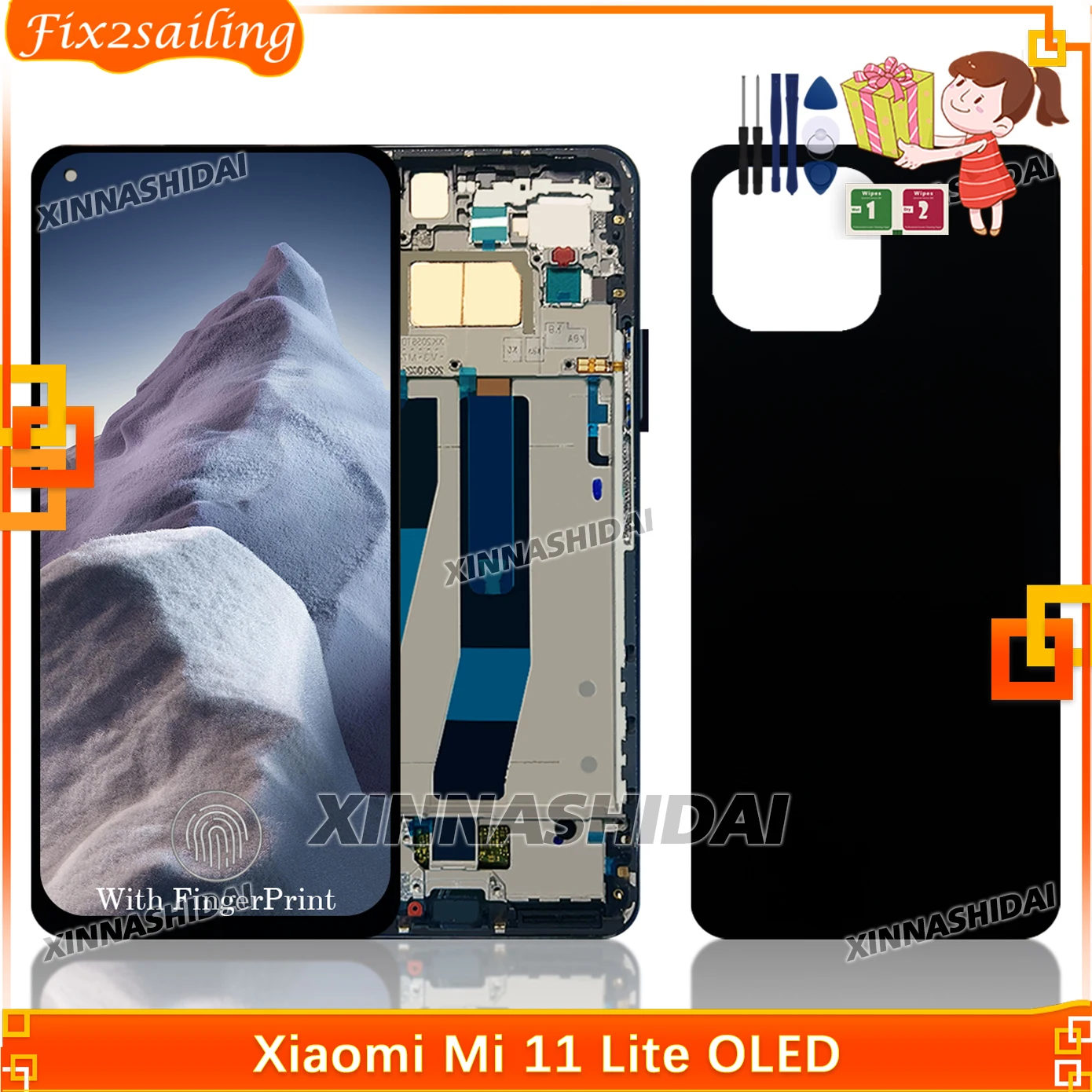 OLED Qualität Für Xiaomi Mi 11 Lite LCD Display M2101K9AG Touchscreen Digitizer Montage Für Xiaomi