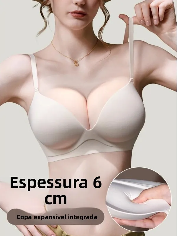 wireless-thickened-6cm-bra-seamless-fixed-cup-cartoon-style-youthful-women's-underwear-v-neck-three-quarter-sleeve-home-clothes