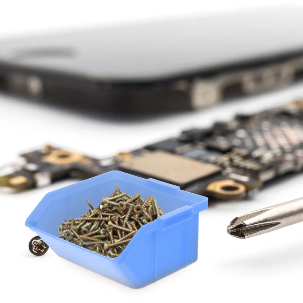 

4 Pcs Organize Plastic Box Combination Stackable Bins Blue Containers with Lids