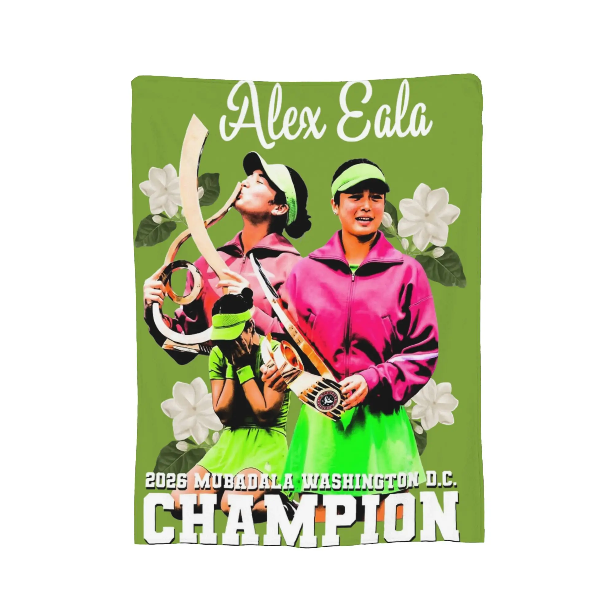 Alex Eala Tennis Player Knitted Blanket Flannel  Warm Throw Blanket for Bed Bedspread
