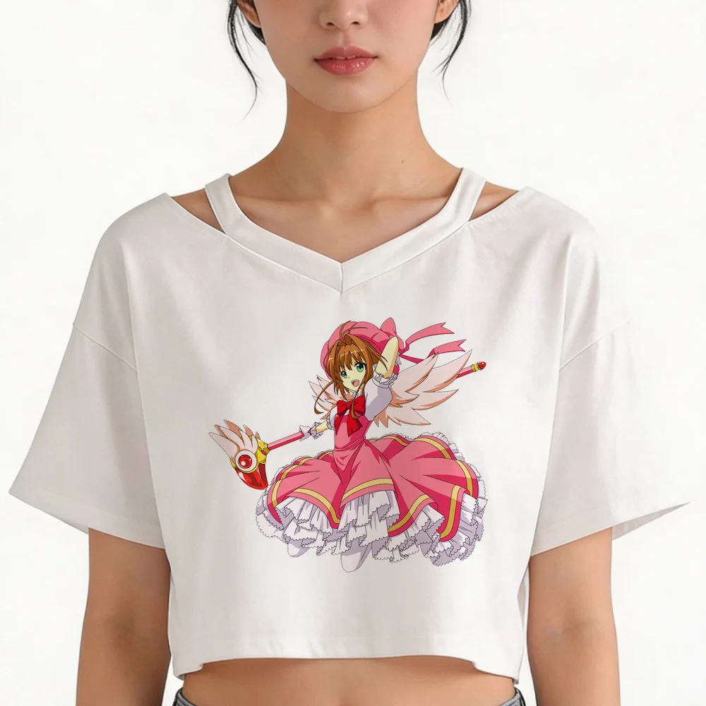 Cardcaptor Sakura crop top female cutecore grunge graphic korean fashion vintage t-shirt 2000s cheap emo goth