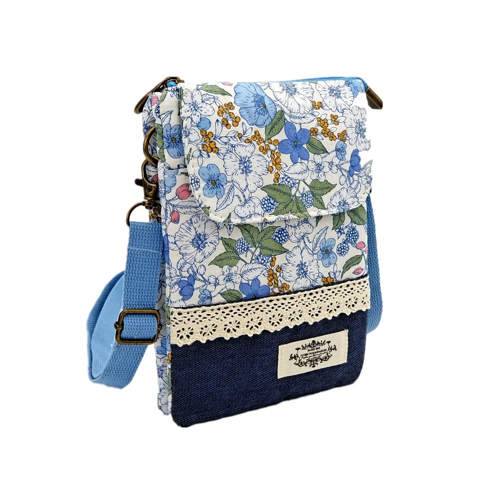 

Новая сумка через плечо с регулируемым ремешком, сумка через плечо со свежим пасторальным принтом, пятислойные женские сумки