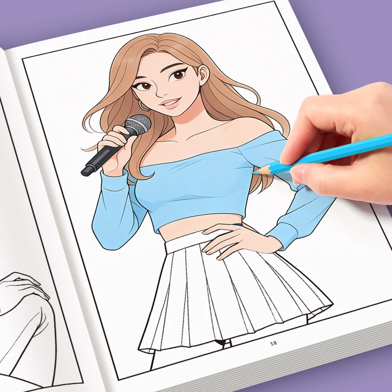 

Книжка-раскраска K-Pop | Книга для рисования комиксов, книга для раскрашивания в стиле аниме, рисование персонажей по тематике, книга для рисования для взрослых, персонажи комиксов по мотивам корейских дорам — модный подарок для фанатов и энтузиастов.