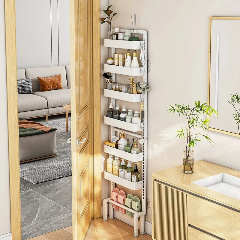 

Bathroom door rear shelf, storage rack, floor to ceiling multi-layer, no punching, kitchen and bathroom