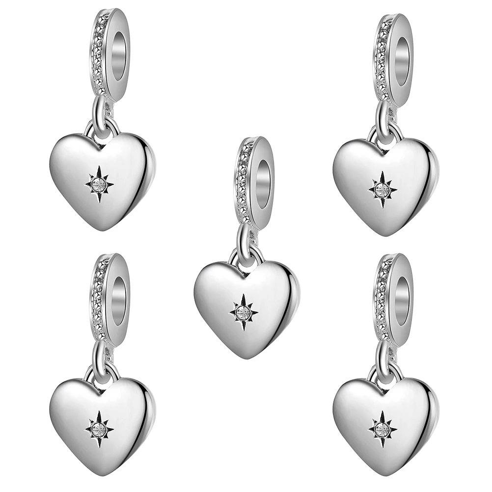 

5 шт. подвески в форме сердца из сплава для браслета, кулон, изготовление ювелирных изделий, принадлежности для рукоделия, подвески в форме сердца