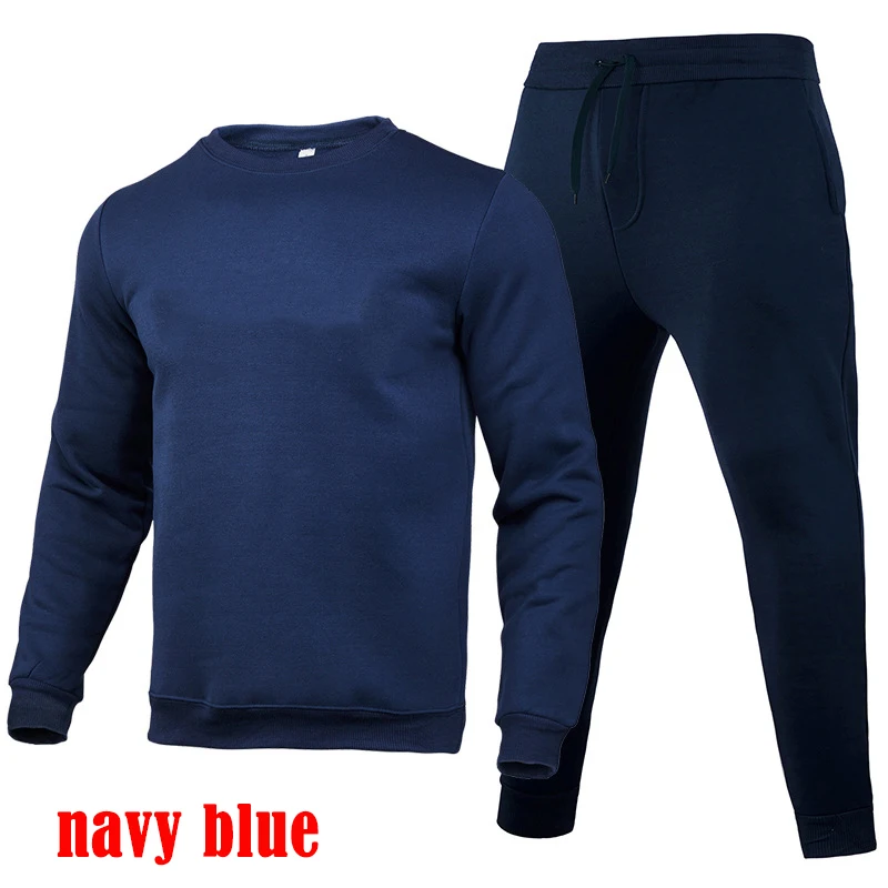 New Men's Jogging Suit Hoodies + Jogger Pants Male Daily Casual Longsleeve Hooded Tracksuit