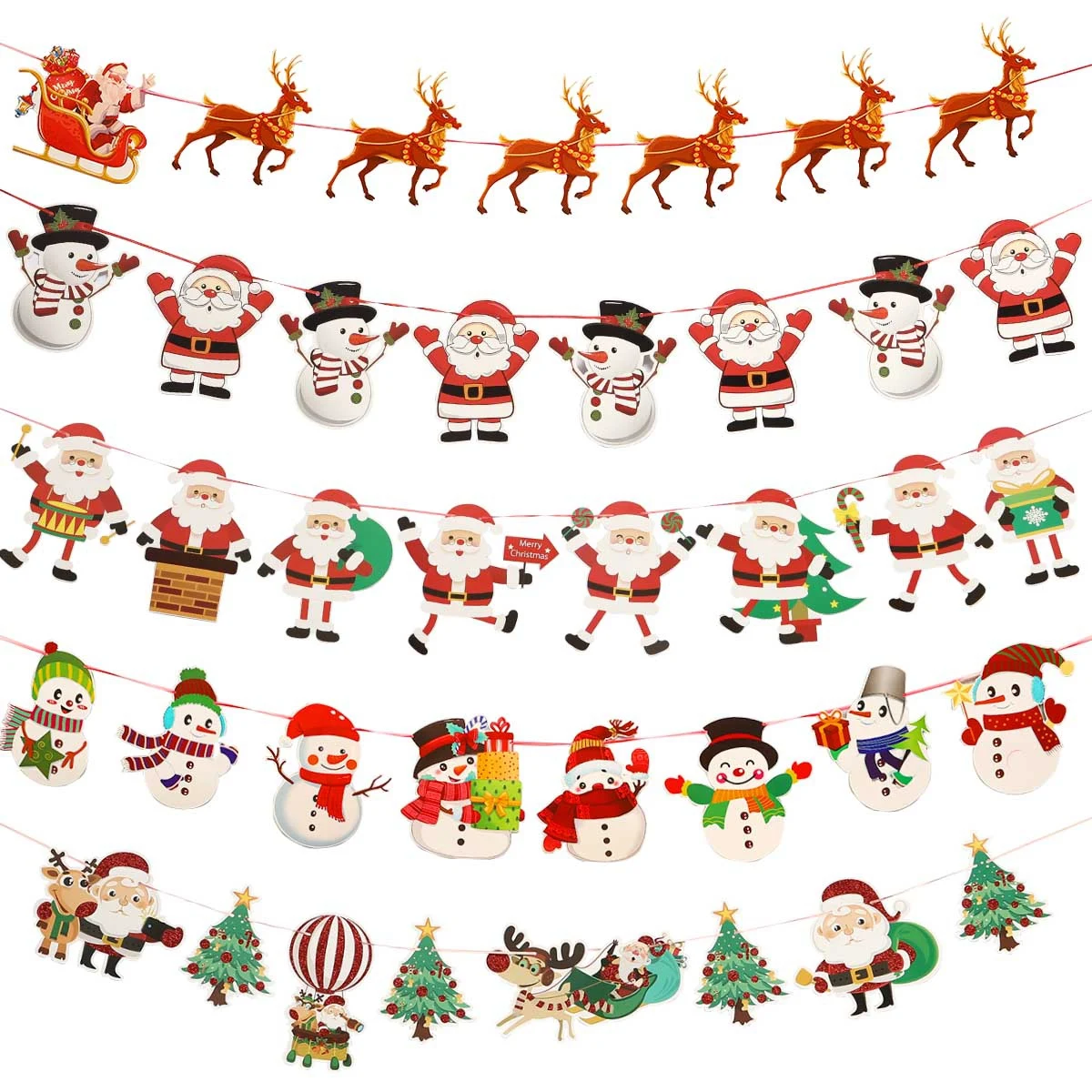 Christmas Banner Garland Merry Christmas Decoration For Home 2024 Xmas Tree Ornaments Gifts Navidad Noel Happy New Year 2025