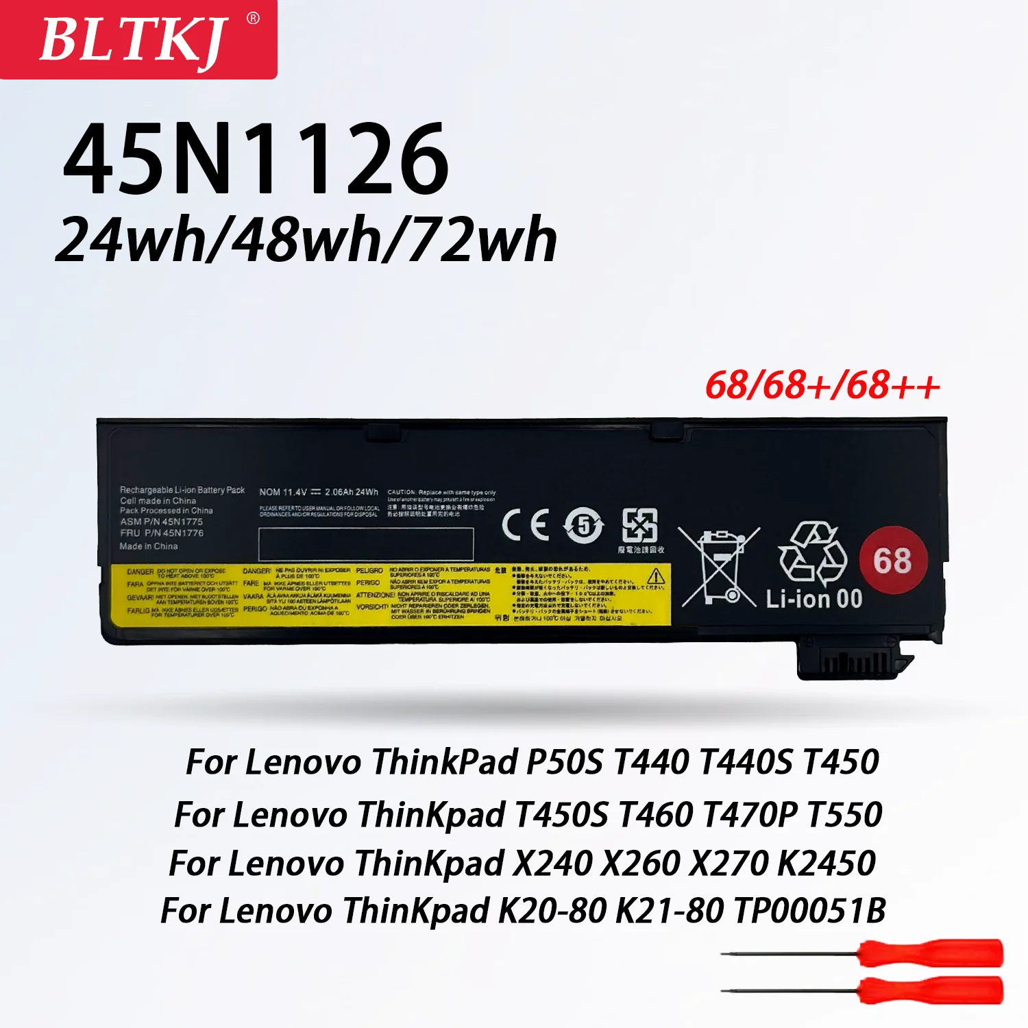 NEW 45N1126 Laptop Battery for Lenovo ThinkPad X240 T440S T440 X250 T450S X260 S440 S540 L450 L470 45N1130 45N1131 45N1127