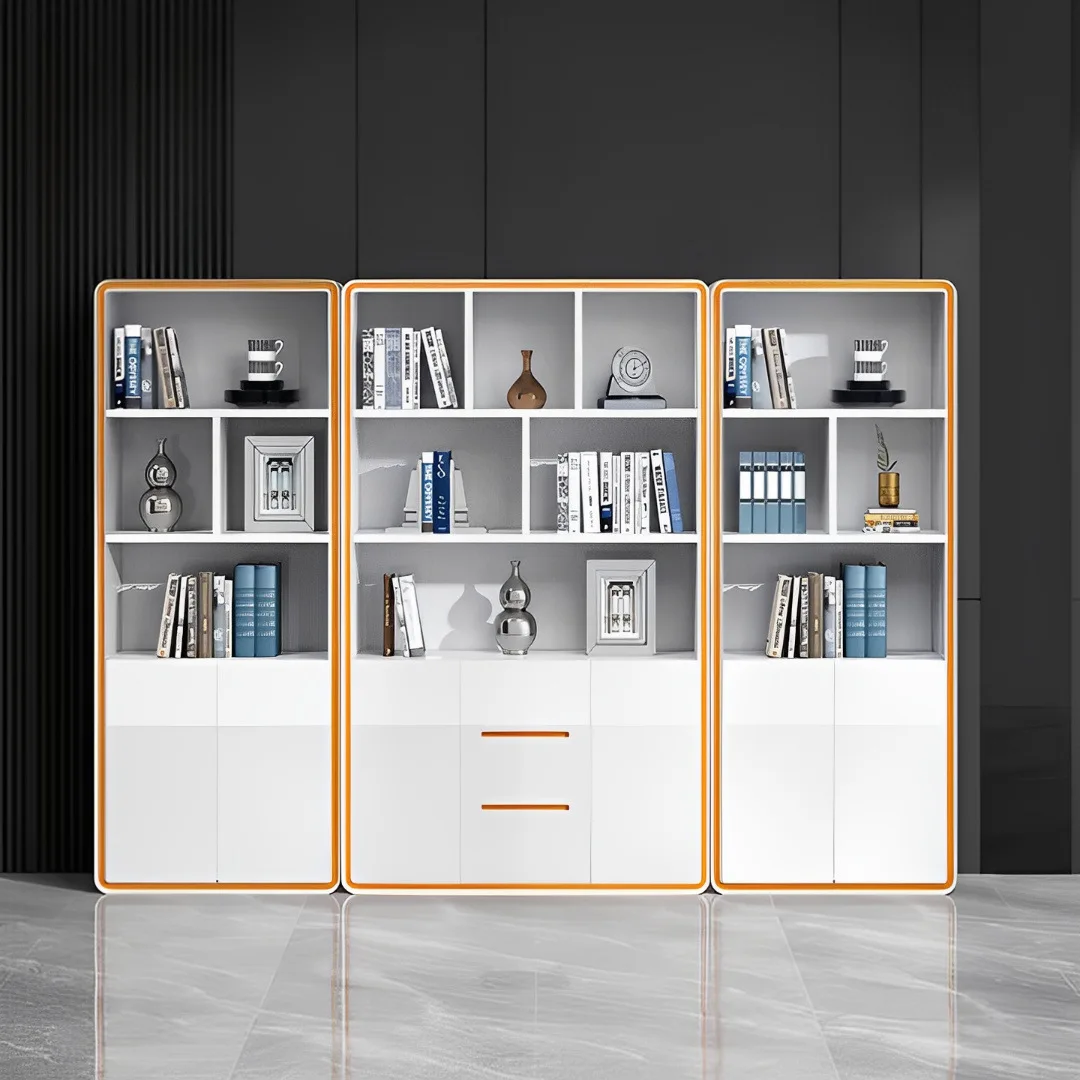 Floor-to-ceiling paint baking file cabinet Modern simple office background Savings cabinet Floor-to-ceiling fashion paint baking