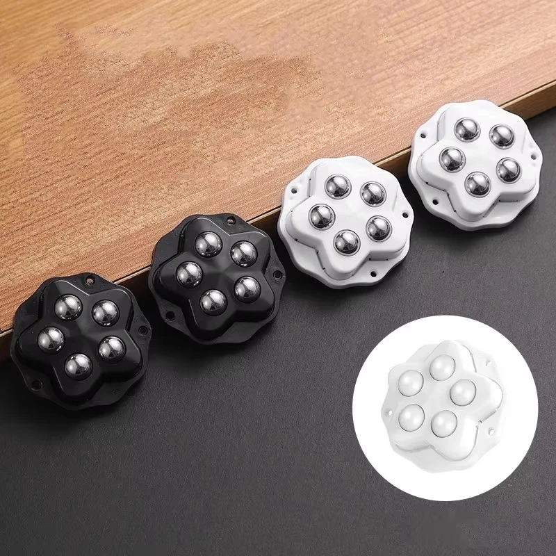 

4 Pcs Heavy Duty Self Adhesive Casters 5 Balls 360° Swivel Universal Wheels for Appliances Storage Boxes Furniture