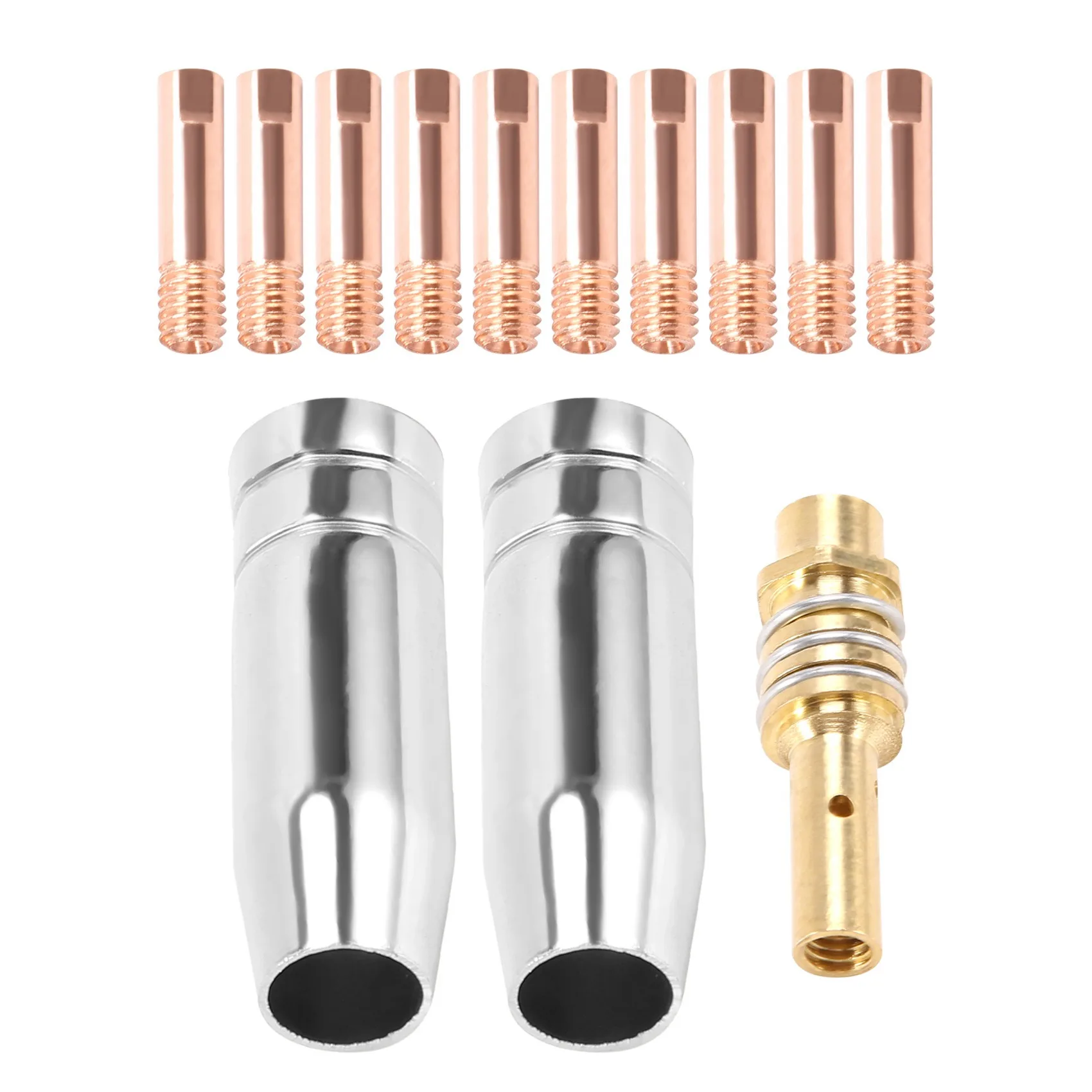 13Pcs 14AK Welding Torch Consumables 0.9mm MIG Torch Gas Nozzle Tip Holder of 15AK MIG MAG Welding