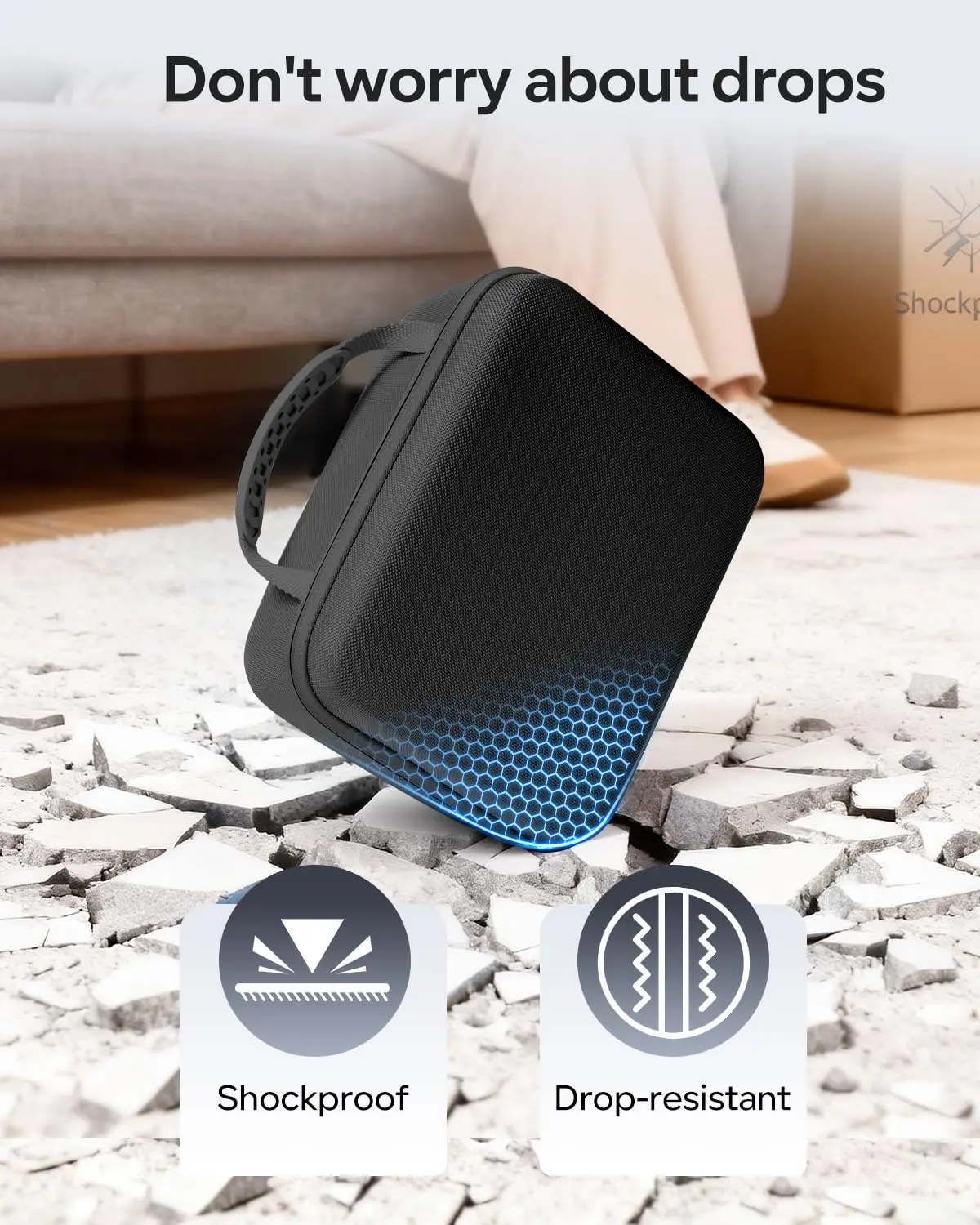 Etui na drukarkę etykiet kompatybilne z E1000 PRO, przenośny uchwyt na drukarkę etykiet, siatkowa kieszeń, wodoodporna torba do przechowywania — zdjęcie produktu 5