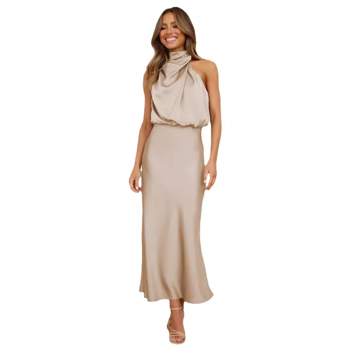 Robe de Soirée Sexy en Satin pour Femme, Tenue de Mariage Élégante, 2024