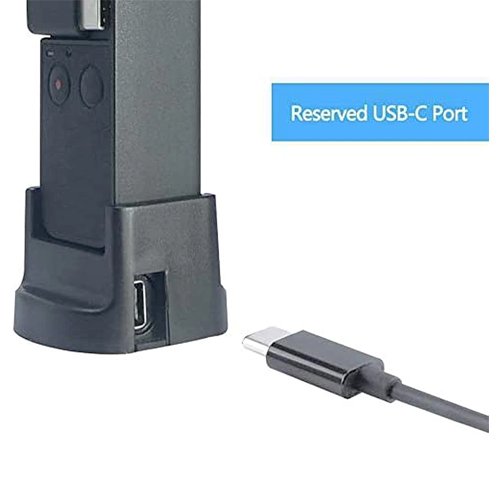 Mcoplus OSMO Pocket Charger Base with 2 USB Type-C Port & 1/4” Screw Hole for DJI Osmo Pocket Gimbal Stabilizer Tripod Mount